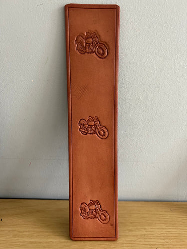 Leather Bookmark Motorcycle Bike Handmade Free UK Postage