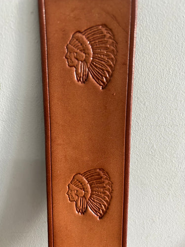 Leather Bookmark Indian Chief Handmade Free UK Postage