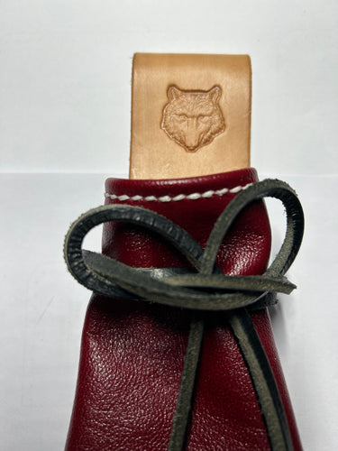Wolf Cyote leather loot stash Pirate pouch with belt loop Celtic Stamp Free Uk postage
