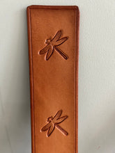 Load image into Gallery viewer, Leather Bookmark Dragonflies Handmade Free UK Postage