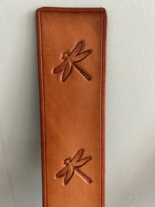 Leather Bookmark Dragonflies Handmade Free UK Postage