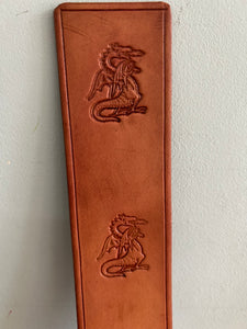 Leather Bookmark Dragon Handmade Free UK Postage