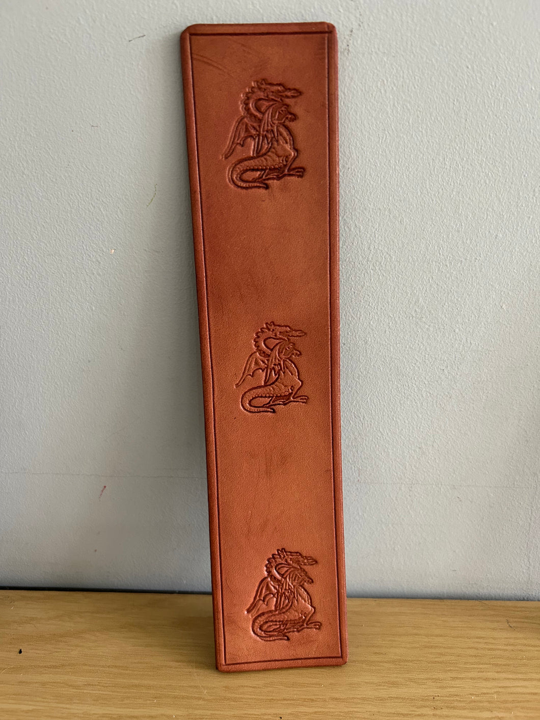 Leather Bookmark Dragon Handmade Free UK Postage