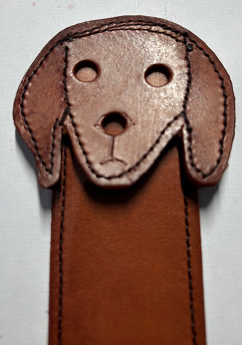 Leather Bookmark Beagle Dog Handmade Free UK Postage