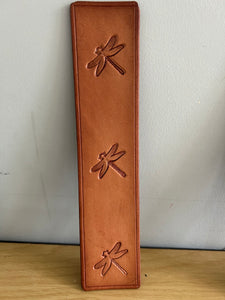 Leather Bookmark Dragonflies Handmade Free UK Postage