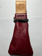 Load image into Gallery viewer, Wolf Cyote leather loot stash Pirate pouch with belt loop Celtic Stamp Free Uk postage