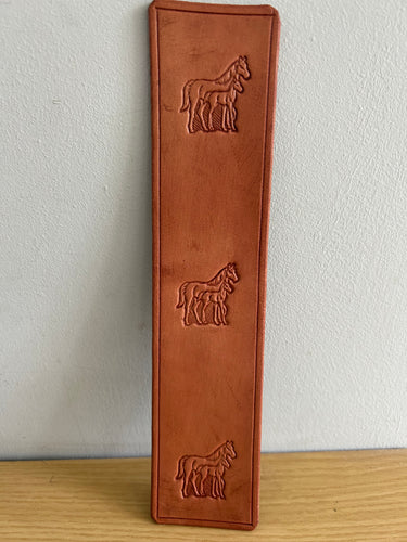 Leather Bookmark Horse & Foal Handmade Free UK Postage