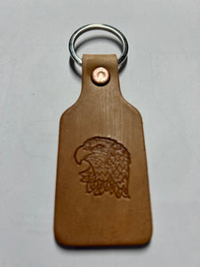 Leather Keyring Keyfob Eagle Head keychain Free UK Postage