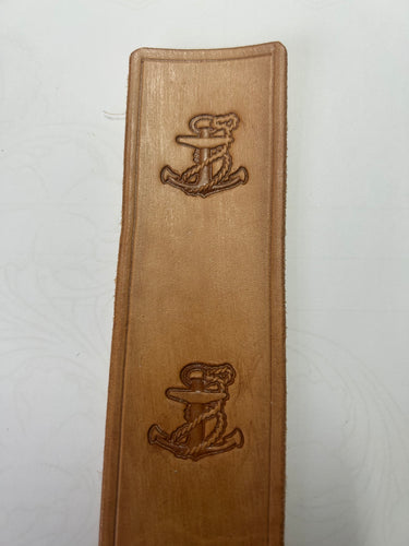 Leather Bookmark Ships Anchor Handmade Free UK Postage