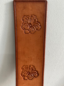 Leather Bookmark Flower Floral Handmade Free UK Postage