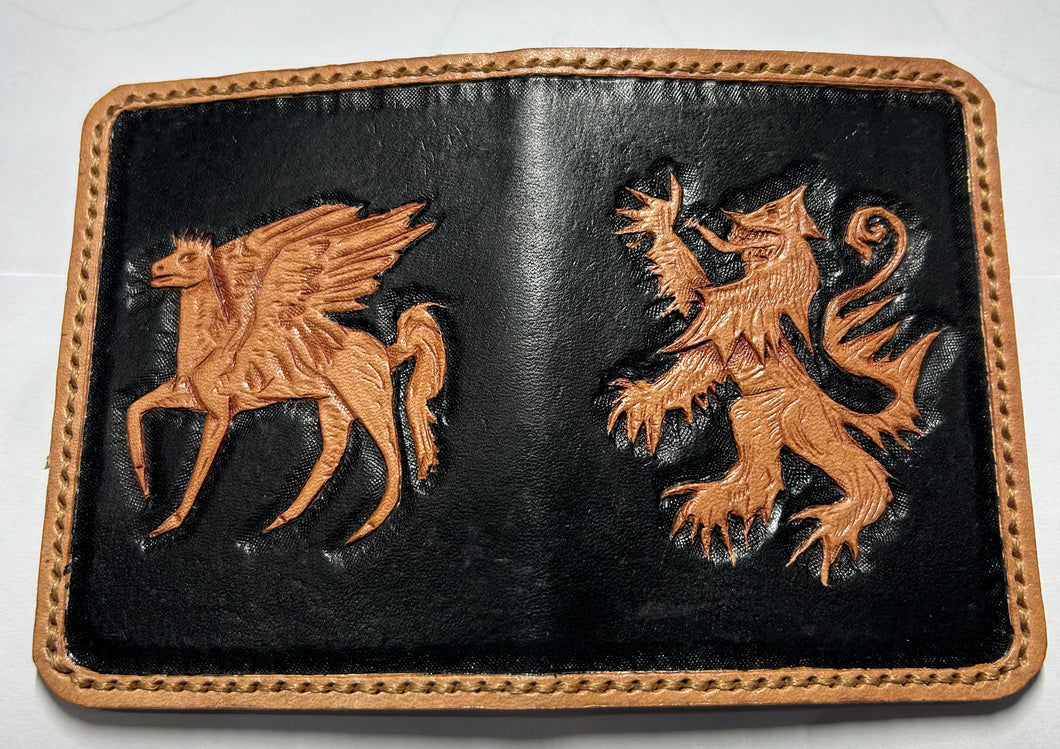 Pegasus & Griffin Mythical Leather Card Holder wallet Purse FREE Uk postage