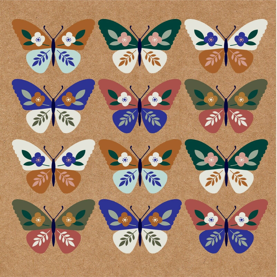 Meadow Blue Butterflies Blank Inside Greetings Card & Envelope FREE UK POSTAGE