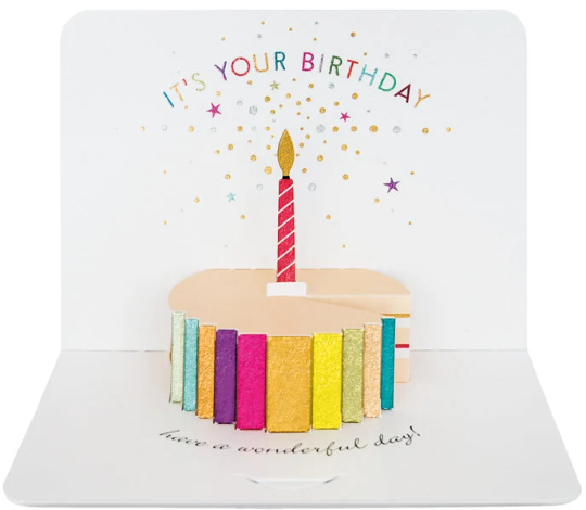 Pop Up Cake & Candle Birthday Greetings Card With Envelope FREE UK Postage